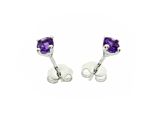 February Birthstone Amethyst Purity Earrings