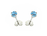 December Birthstone Blue Topaz Purity Earrings