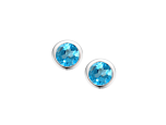 December Birthstone Blue Topaz Orbit Earrings