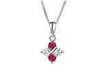 Scarlet Serenity Cubic Zirconia & Ruby Necklace