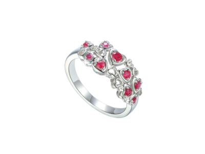 Ruby Love Hearts Ring