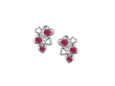 Ruby Love Hearts Earrings