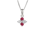 Scarlet Serenity Cubic Zirconia & Ruby Necklace