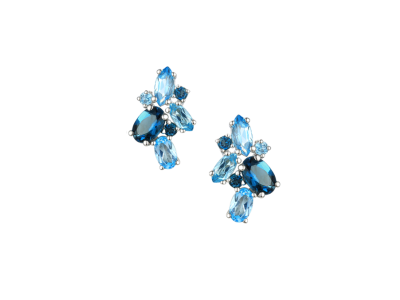 Blue Bomb Cocktail Earrings